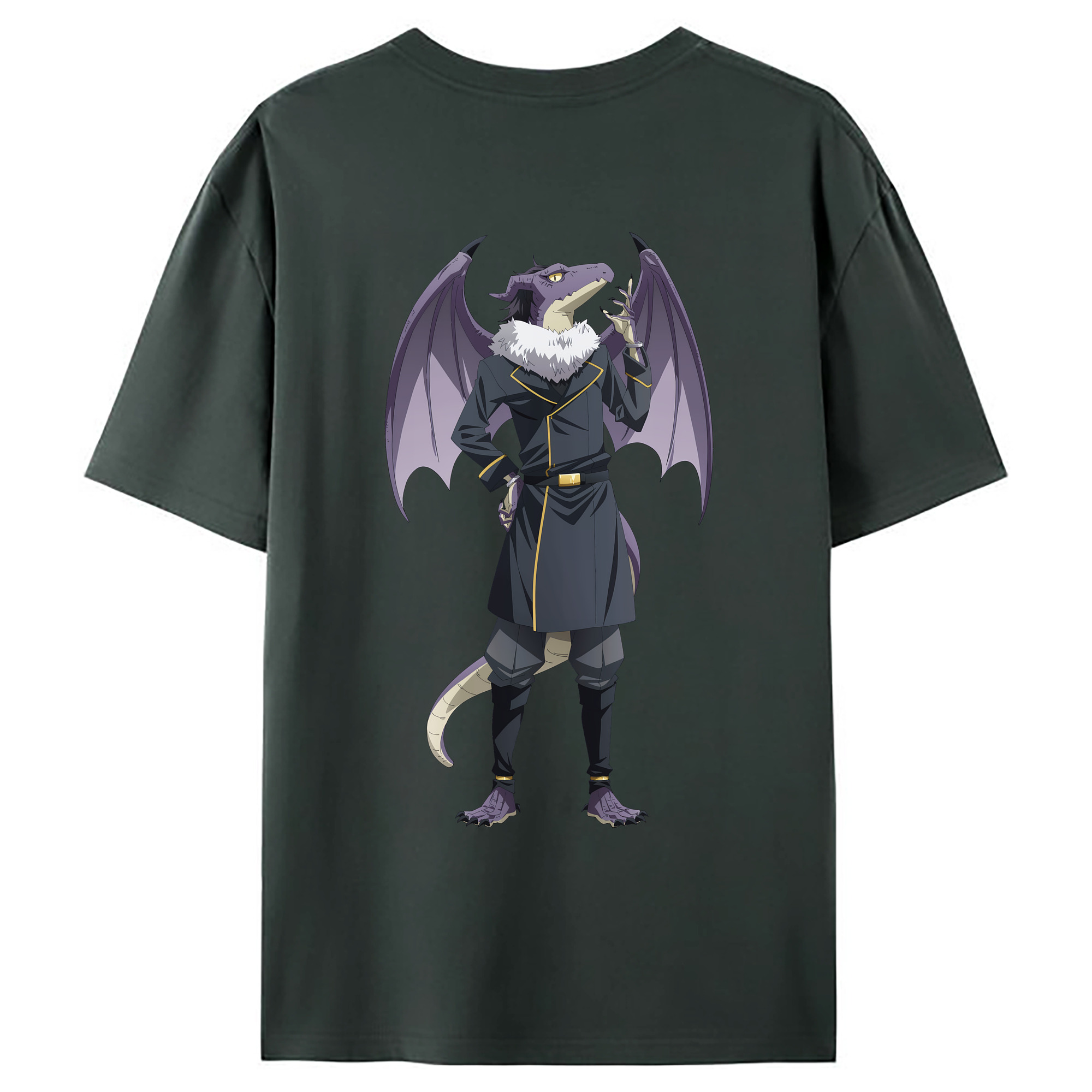 （画像用） 転スラ Regarding Reincarnated to Slime 綿100％ メンズ半袖Tシャツ（バックプリント） 通気性